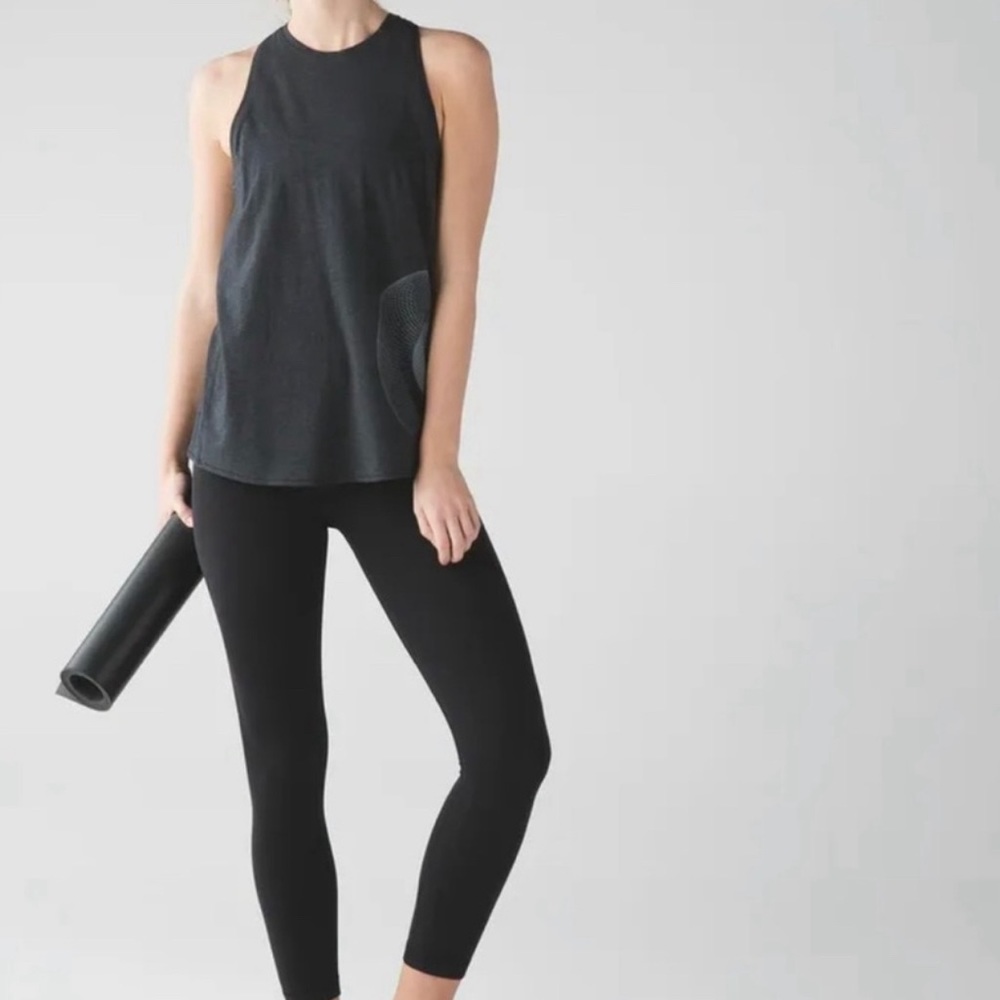 Lululemon Nook Tank Wanderlust Size 8 Heathered Black NWT Grey Yoga Top RARE - Picture 4 of 12